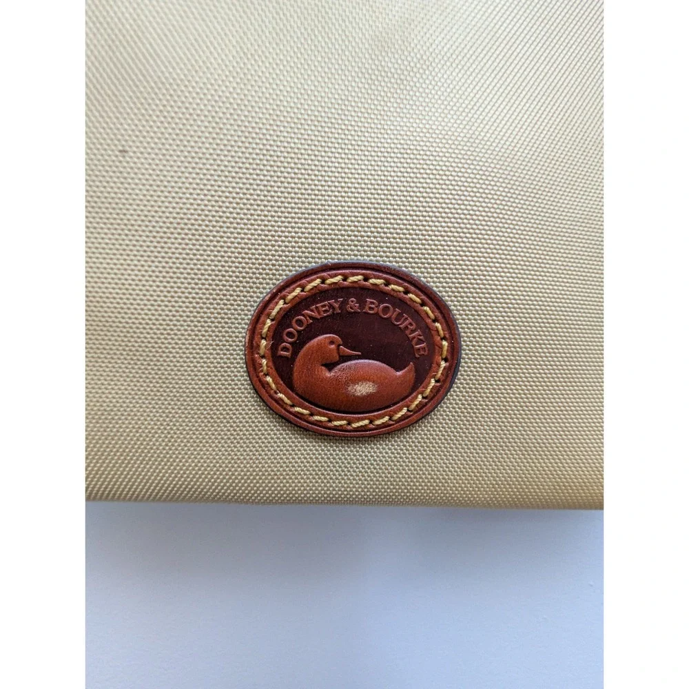 Dooney & Bourke Khaki Nylon Crossbody Bag W/Contrasting Leather Trim